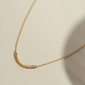 Vrai & Oro 17” Interlink Necklace in Rose Gold
